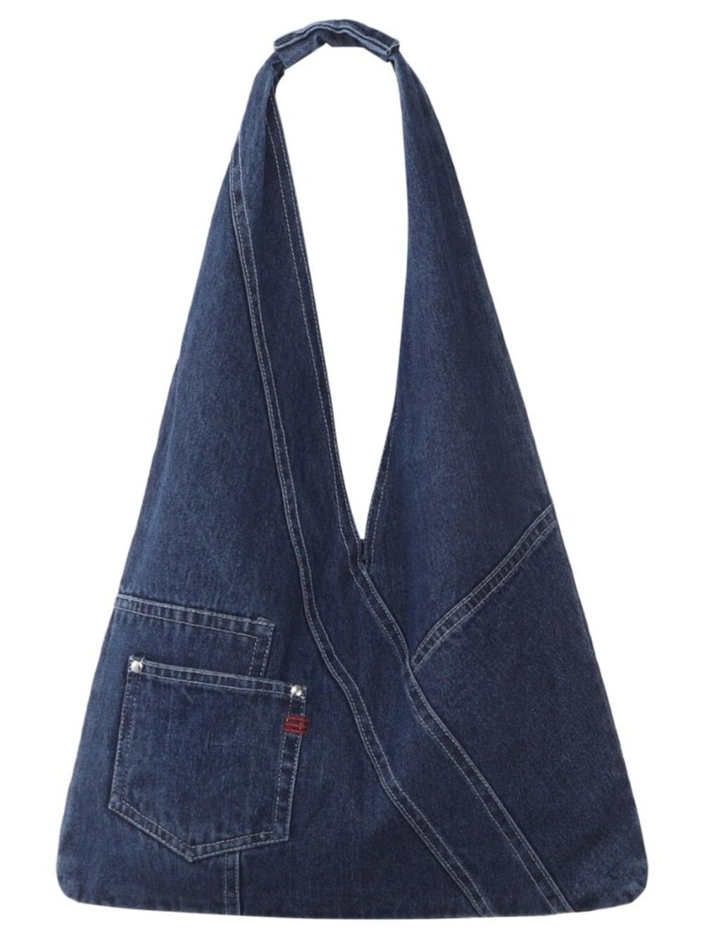 Denim Hobo Bag for Women, 16.5 x 22.8 in Overall, Zip Top with Front Pocket